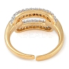 Oval Brass Micro Pave Clear Cubic Zirconia Finger Ring RJEW-Q819-28G-3