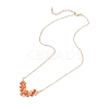 Natural Carnelian Faceted Round Beaded Arrow Pendant Brass Cable Chain Necklaces NJEW-TA00207-01-4