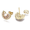 Brass Micro Pave Cubic Zirconia Stud Earrings EJEW-T014-58G-NF-2