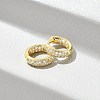 Brass Micro Pave Clear Cubic Zirconia Hoop Earrings EJEW-D311-101G-1