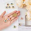 10Pcs 5 Colors Brass Micro Pave Clear Cubic Zirconia Pendants ZIRC-DC0001-21-3
