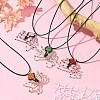 Braided Glass Seed Bead Spider Pendant Necklaces NJEW-MZ00036-2