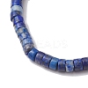 Natural Lapis Lazuli and Pearl Beads Btacelets BJEW-JB10681-01-4