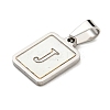 304 Stainless Steel Pave Natural White Shell Pendants STAS-S130-03P-J-2