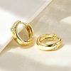 Flat Round Brass Micro Pave Clear Cubic Zirconia Hoop Earrings EJEW-D311-100G-2