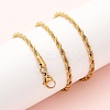 3MM 304 Stainless Steel Rope Chain Necklaces NJEW-P338-01B-G-1