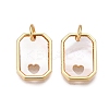 Brass & Shell Charms KK-N254-212G-1