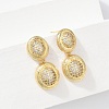 Brass Micro Pave Clear Cubic Zirconia Stud Earrings EJEW-H154-10B-G-1