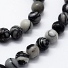 Natural Black Silk Stone/Netstone Beads Strands G-I199-11-8mm-3