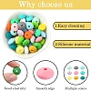 100Pcs 25 Styles Rondelle Food Grade Eco-Friendly Silicone Abacus Beads SIL-YW0001-36-3