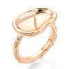 Oval Brass Finger Ring Settings KK-T076-37G-1