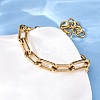 304 Stainless Steel Paperclip Chain Bracelets for Women BJEW-Z128-01G-01-3
