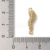 Rack Plating Brass Micro Pave Clear Cubic Zirconia Horn of Plenty/Italian Horn Cornicello Connector Charms KK-A229-04G-3