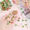 70Pcs 7 Colors Glass Pendant PALLOY-AB00157-3