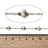 Handmade 304 Stainless Steel Porcelain Beaded Round Link Chains CHS-L032-16G-03-2