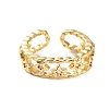 Rack Plating Brass Micro Pave Cubic Zirconia Open Cuff Rings for Women RJEW-U026-02G-03-2