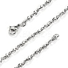 3mm Rack Plating Brass Rope Chain Necklaces for Women Men MAK-L044-29P-4