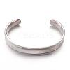 Tarnish Resistant 304 Stainless Steel Cuff Bangles BJEW-G478-P-1