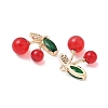 Brass & Glass Micro Pave Cubic Zirconia Pendants KK-S532-08KCG-2