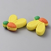 Rabbit Ears with Carrot Food Grade Eco-Friendly Silicone Focal Beads SIL-SZC0003-05H-2