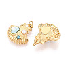 304 Stainless Steel Pave Crystal Rhinestone and ABS Imitation Pearl Resin Pendants STAS-T069-87B-2