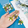 Resin Mushroom & Plastic Leaf Pendant Keychain KEYC-AB00040-4