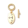 Brass Micro Pave Clear Cubic Zirconia Toggle Clasps KK-M243-11G-3
