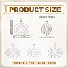 6Pcs 3 Styles 304 Stainless Steel Pendants STAS-LP0004-33P-2