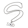 202 Stainless Steel Enamel Box Chain Sport Ball Pendant Necklaces for Men NJEW-K380-01A-01-2
