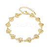 Brass Micro Pave Clear Cubic Zirconia Link Chain Bracelets for Women BJEW-A090-09B-G-4