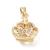 Rack Plating Brass Micro Pave Clear Cubic Zirconia Pendants ZIRC-F128-03G-3