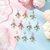 Bees Resin & Synthetic Turquoise Pendant Decorations HJEW-JM03536-1