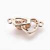 Brass Micro Pave Cubic Zirconia Fold Over Clasps KK-P164-09RG-2