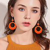 6 Pairs 6 Colors Donut Resin Dangle Earrings with Iron Pins for Women EJEW-AN0004-14-4