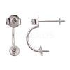 Anti-Tarnish Rhodium Plated 925 Sterling Silver Stud Earring Findings STER-M089-08-2