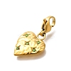 Heart 304 Stainless Steel Rhinestones Pendant Decorations STAS-R159-50G-02-2