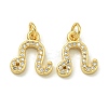 Rack Plating Brass Micro Pave Cubic Zirconia Pendants KK-K386-02D-G-1