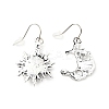 Resin Beaded Moon and Sun Asymmetrical Earrings LS-EJEW-C036-01E-3
