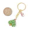Christmas Tree Handmade Glass Seed Beads Keychains KEYC-MZ00044-3