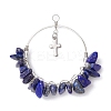 Natural Mixed Gemstone Chip Big Pendants PALLOY-JF02313-3