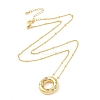 Brass Micro Pave Clear Cubic Zirconia Pendant Necklaces NJEW-Z038-01G-O-1