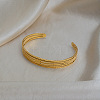 Vintage Hammered 304 Stainless Steel Multi-strand Cuff Bangles for Women AJ6872-1
