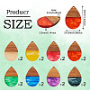 16Pcs 8 Colors Transparent Resin & Walnut Wood Pendants RESI-TA0002-66-4