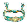 Adjustable Heart Cotton & Alloy Rhinestone Slider Bracelets FS-WGF98DD-04-1