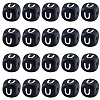 20Pcs Black Cube Letter Silicone Beads 12x12x12mm Square Dice Alphabet Beads with 2mm Hole Spacer Loose Letter Beads for Bracelet Necklace Jewelry Making JX433U-1