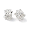 6-Petal Brass Micro Pave Cubic Zirconia Double Sided Bead Caps ZIRC-F141-01S-01-1