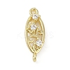 Brass Clear Cubic Zirconia Connector Charms KK-Z094-06G-01-1