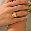 Brass Micro Pave Cubic Zirconia Finger Rings for Women QS5148-1-4