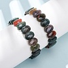 Natural Indian Agate Faceted Beaded Stretch Bracelets for Women BJEW-K251-07D-1
