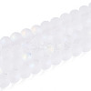Frosted Imitation Jade Glass Beads Strands GLAA-T032-J6mm-MBB02-2